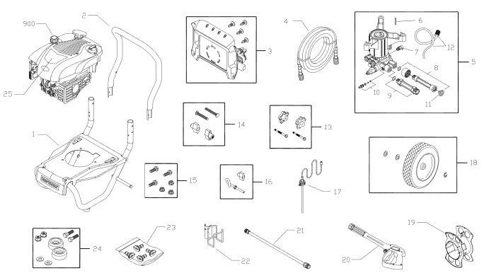 Sears & Craftsman Pressure Washer model 020404-0 replacement parts and